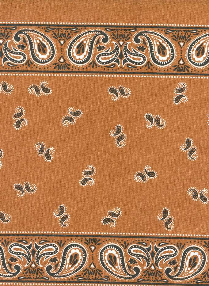 Classic Retro Tea Towelling Bandana By Stacy Iest Hsu For Moda Rust