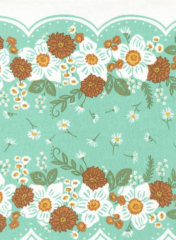 Classic Retro Tea Towelling Country Flowers By Stacy Iest Hsu For Moda Multi