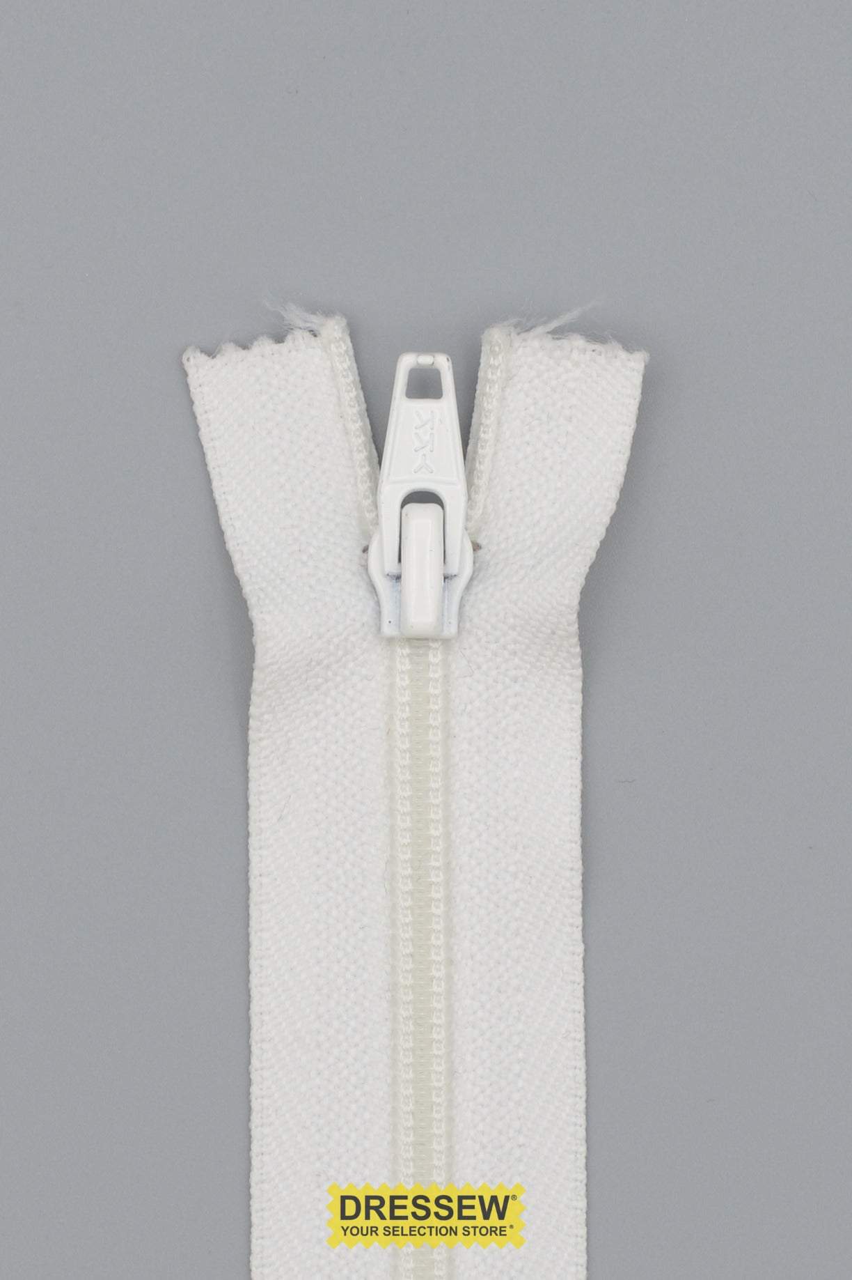 Closed End Zipper 10cm (4") White