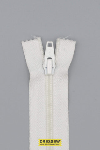 Closed End Zipper 10cm (4") White