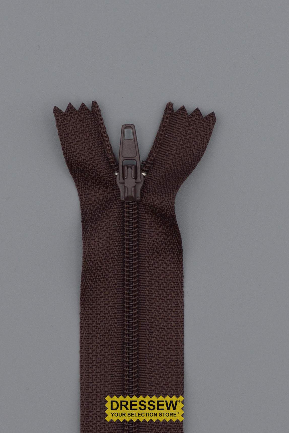 Closed End Zipper 18cm (7") Brown