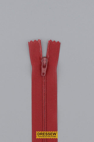 Closed End Zipper 30cm (12") Cameo Red