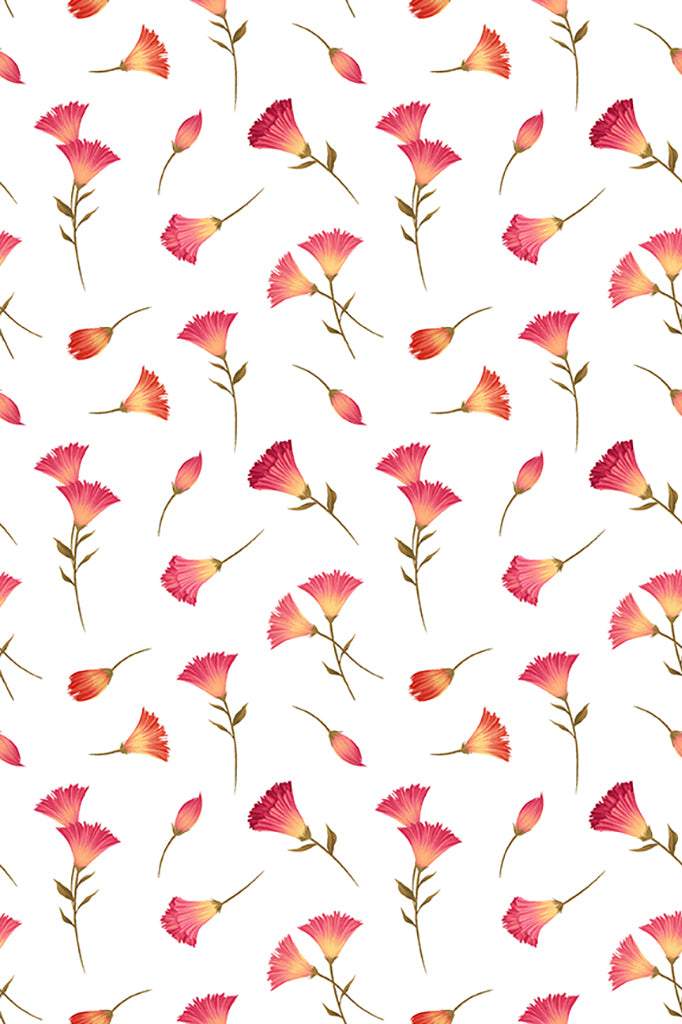 Clothworks Canto Flower Buds White