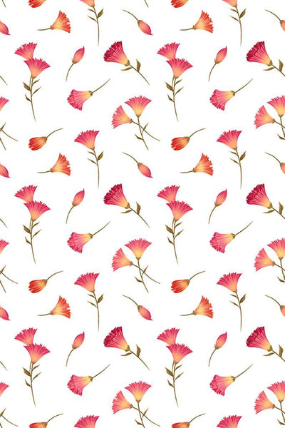 Clothworks Canto Flower Buds White