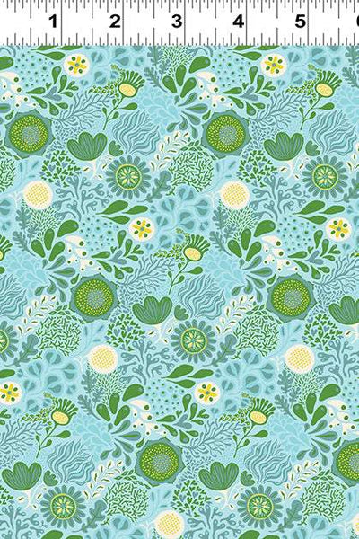 Clothworks Floribunda Current Light Sky