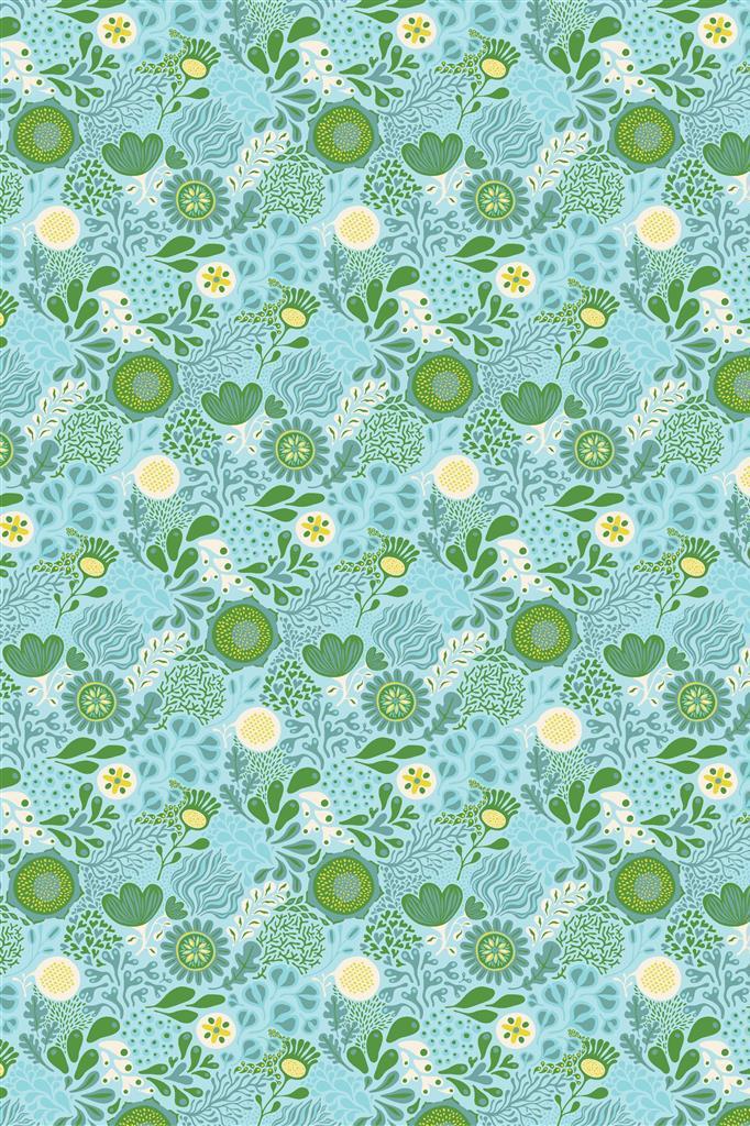 Clothworks Floribunda Current Light Sky