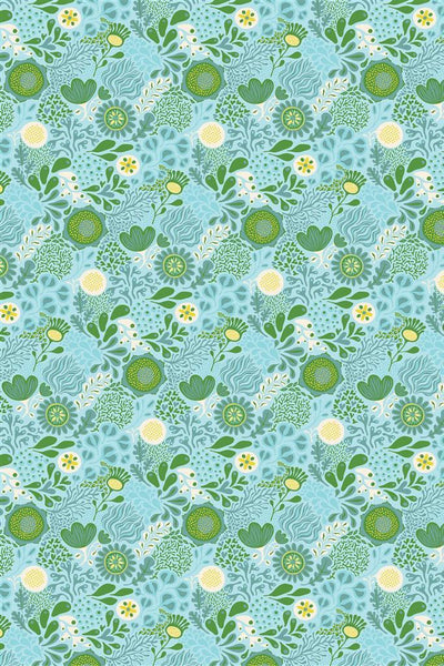 Clothworks Floribunda Current Light Sky