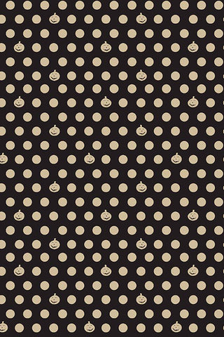 Clothworks Retro Halloween Pumpkin Dot Black