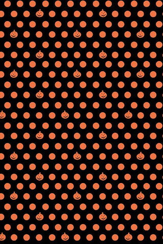 Clothworks Retro Halloween Pumpkin Dot Orange