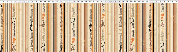 Clothworks Retro Halloween Spooky Stripe Cream