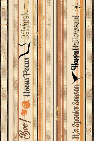 Clothworks Retro Halloween Spooky Stripe Cream