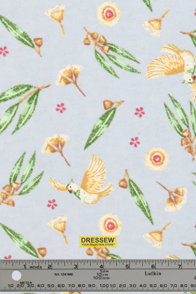 Cockatoo Flannelette Sky / Multi