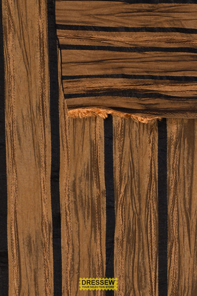Cognac Crinkle Stripe Taffeta Copper / Black