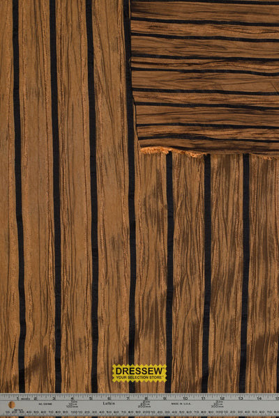 Cognac Crinkle Stripe Taffeta Copper / Black