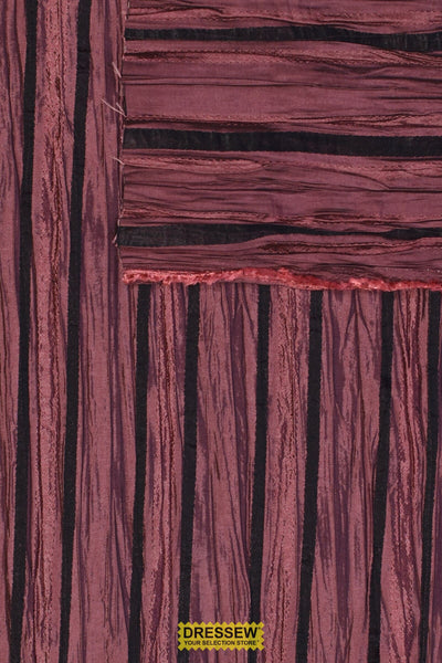 Cognac Crinkle Stripe Taffeta Rose / Black