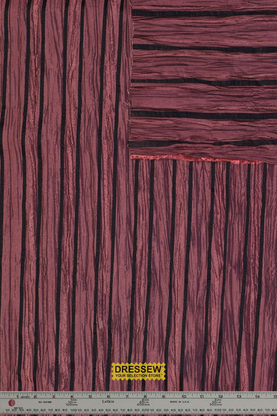 Cognac Crinkle Stripe Taffeta Rose / Black