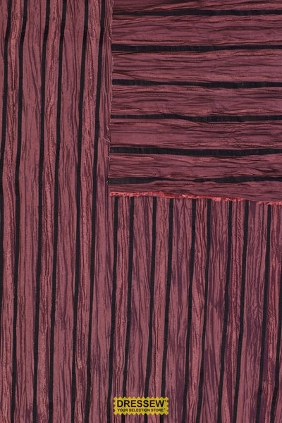 Cognac Crinkle Stripe Taffeta Rose / Black