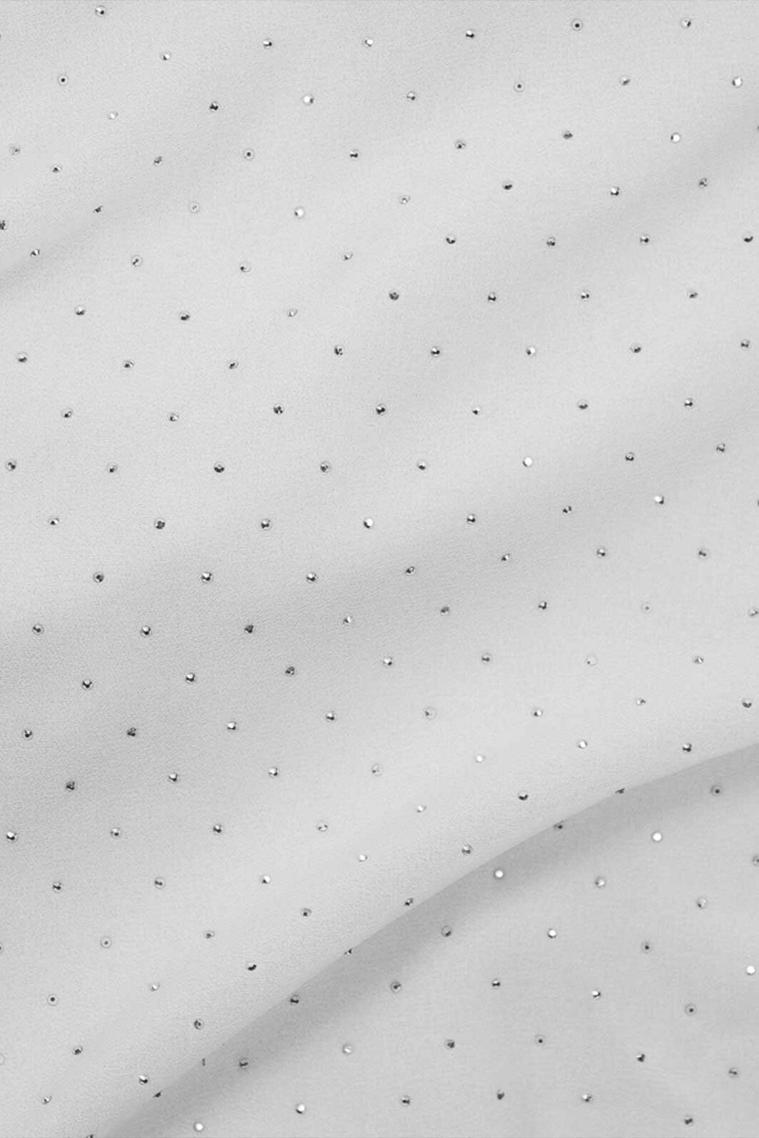 Cosmic Rhinestud Chiffon Off White