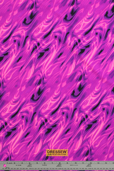 Cosmic Waves Lycra Magenta / Pink