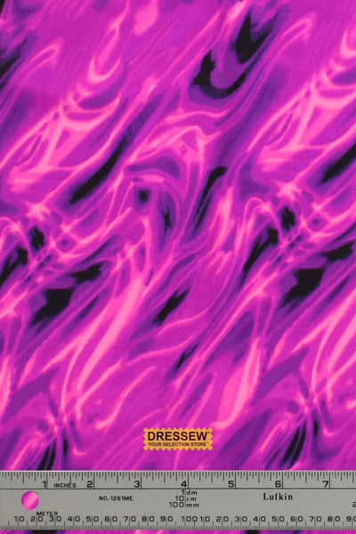 Cosmic Waves Lycra Magenta / Pink