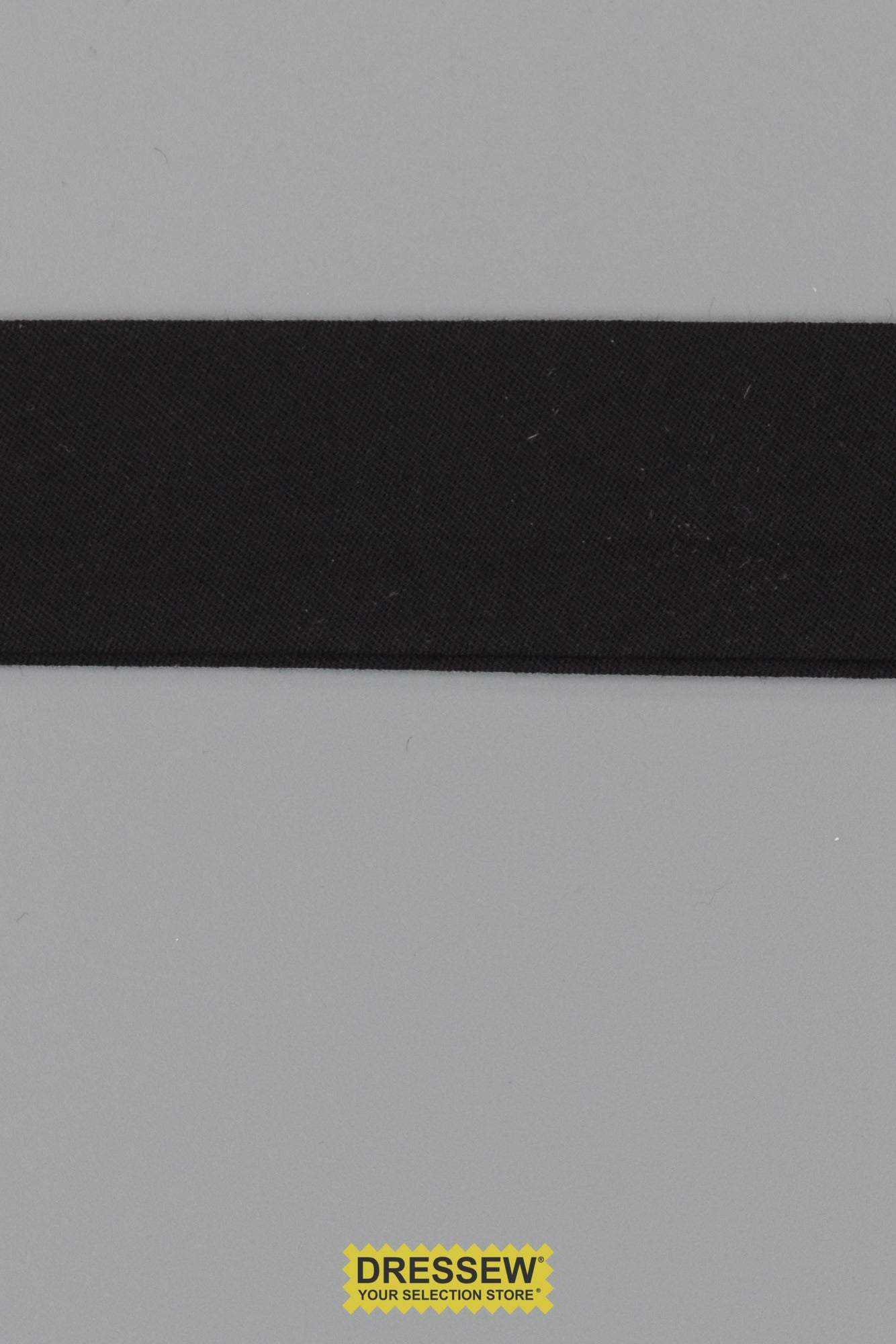 Cotton Double Fold Bias Tape 24mm (15/16") Black
