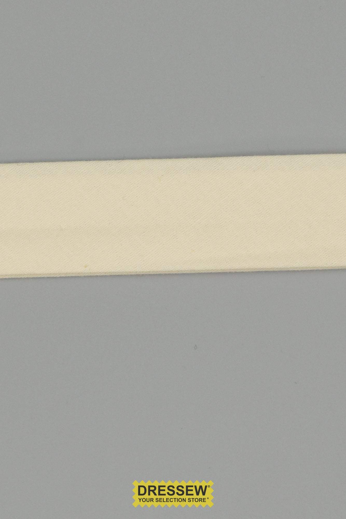 Cotton Double Fold Bias Tape 24mm (15/16") Ivory