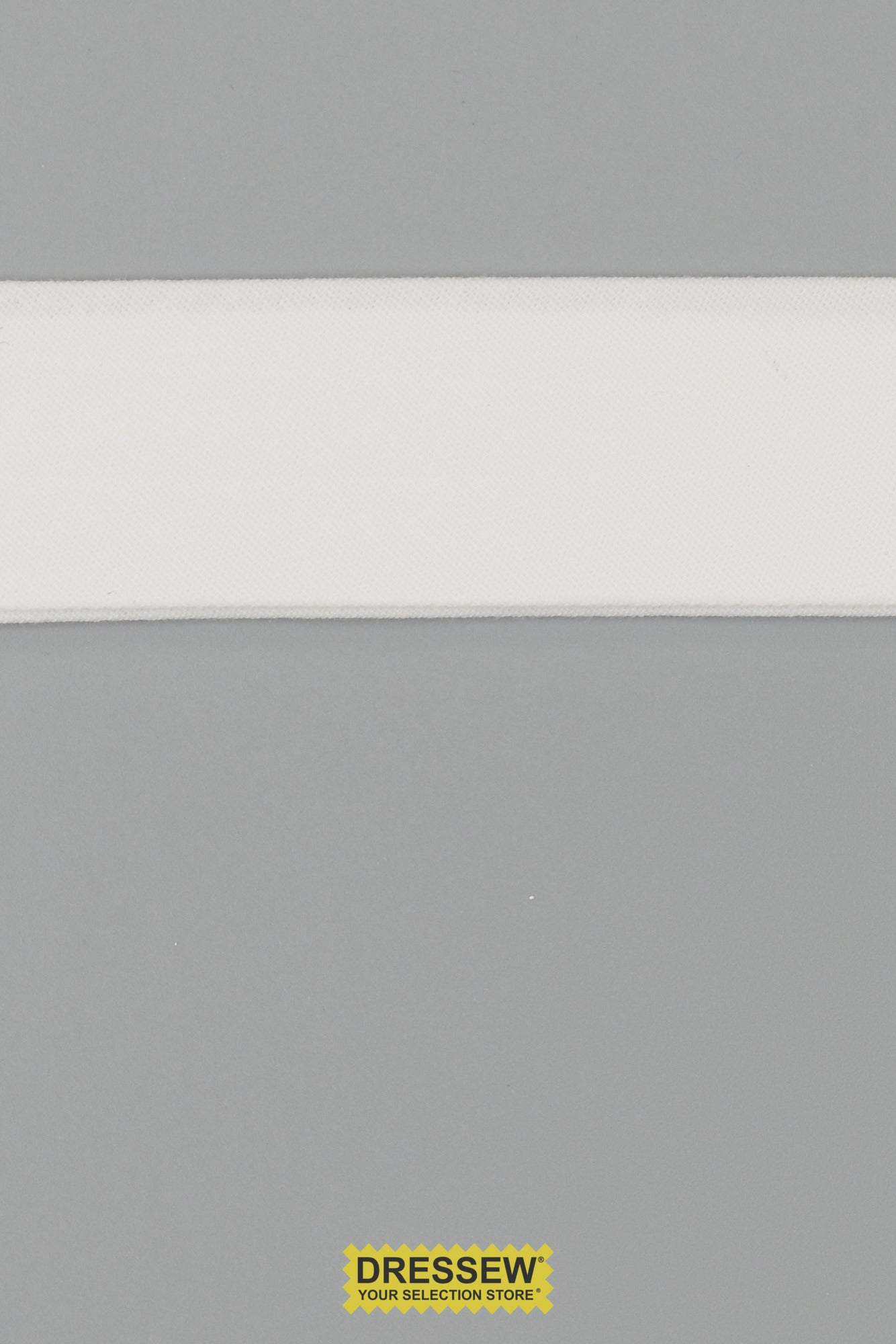 Cotton Double Fold Bias Tape 24mm (15/16") White