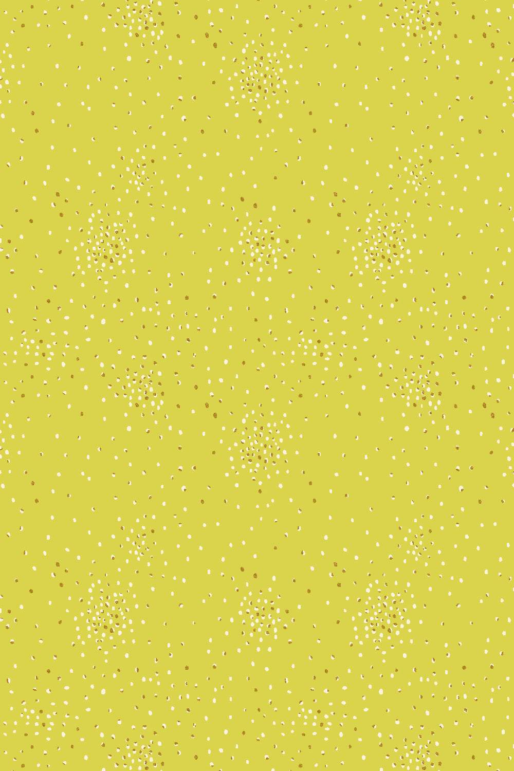 Cotton + Steel Basic Clusters Honeydew / Metallic Gold