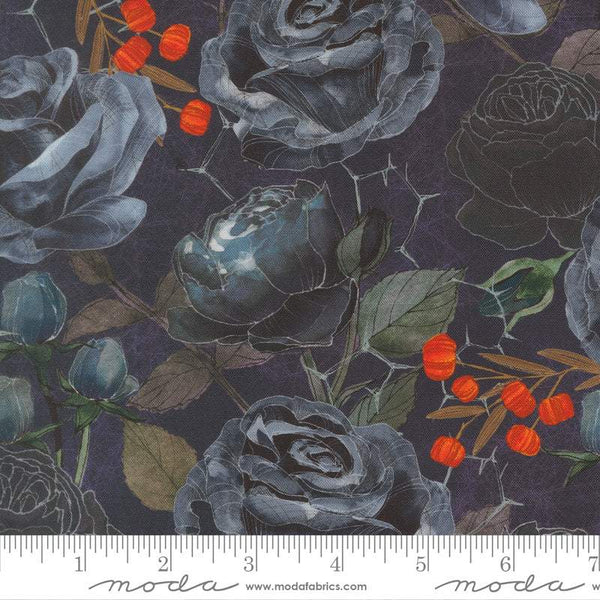 Coven Large Rose By Robin Pickens For Moda Midnight