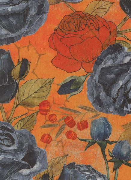 Coven Large Rose By Robin Pickens For Moda Pumpkin