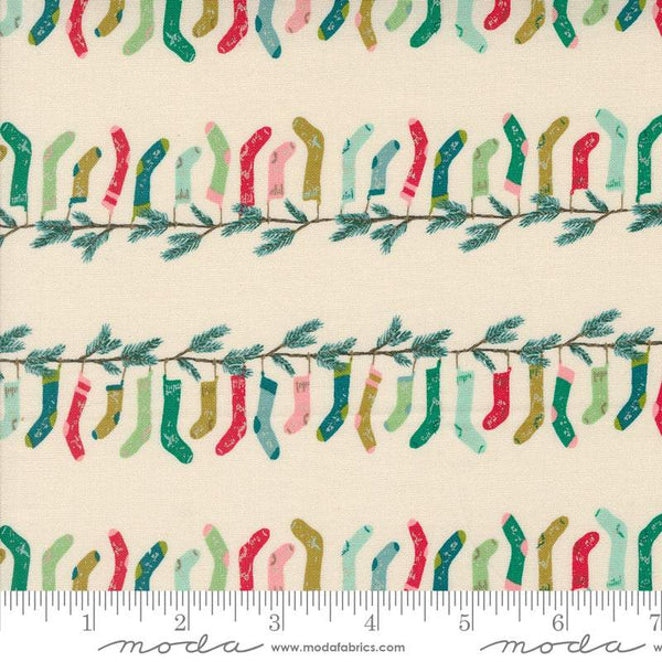 Cozy Wonderland Stocking Stripe By Fancy That Design House For Moda Natural