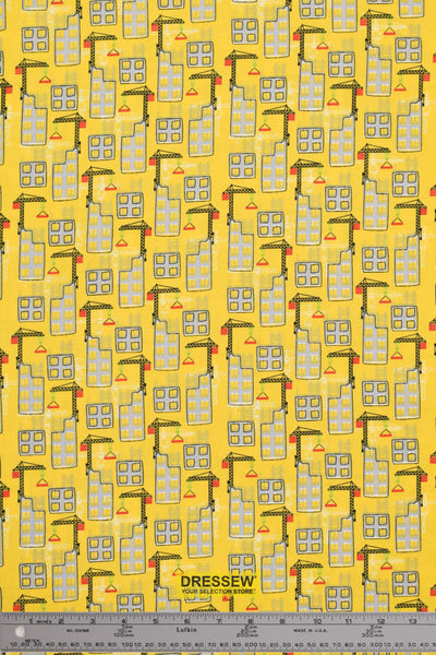Cranes & Towers Print Yellow / Multi