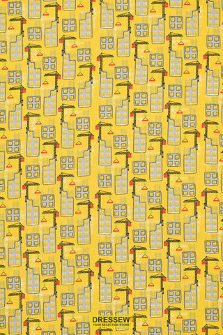 Cranes & Towers Print Yellow / Multi