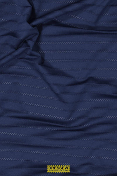 Cross Hatch Stripe Lycra New Navy