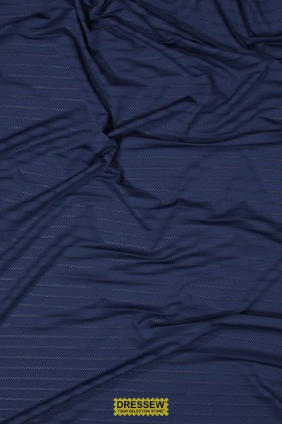Cross Hatch Stripe Lycra New Navy