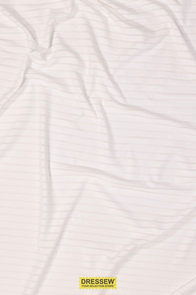Cross Hatch Stripe Lycra White