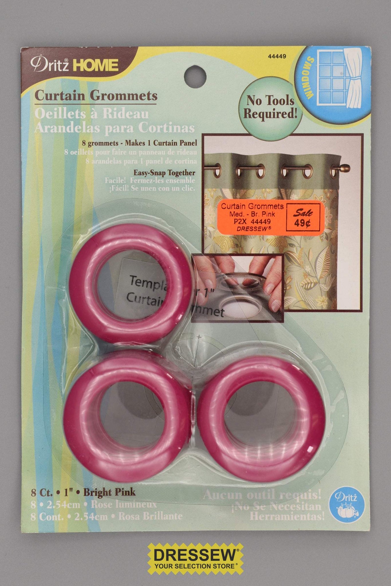 Curtain Grommets Medium Bright Pink