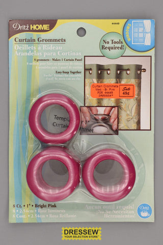 Curtain Grommets Medium Bright Pink