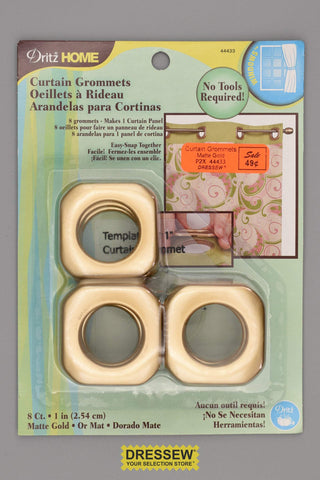 Curtain Grommets Medium Square Matte Gold
