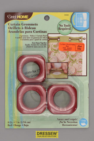 Curtain Grommets Medium Square Red