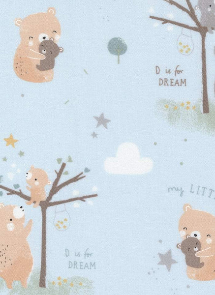 D Is For Dream Baby Bears By Paper + Cloth For Moda Blue