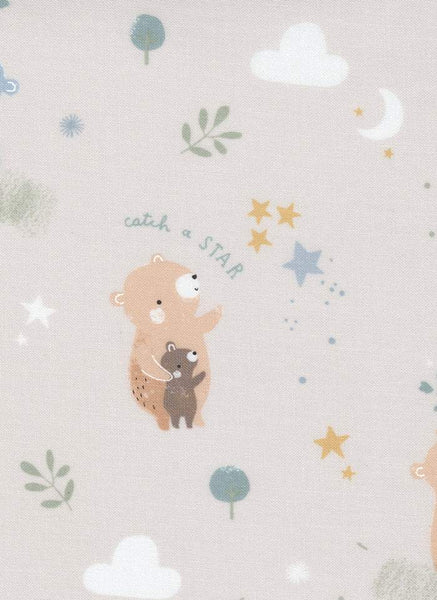 D Is For Dream Baby Bears By Paper + Cloth For Moda Grey