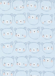 D Is For Dream Bear Face By Paper + Cloth For Moda Blue