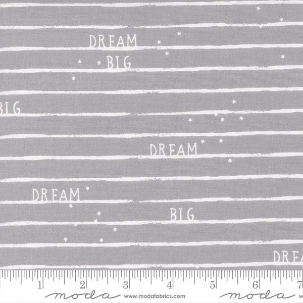 D Is For Dream Dream Big Stripe By Paper + Cloth For Moda Dark Grey