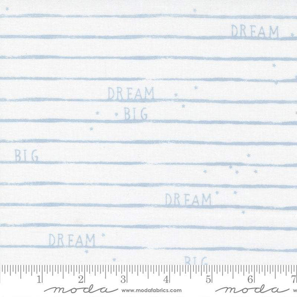 D Is For Dream Dream Big Stripe By Paper + Cloth For Moda White / Blue