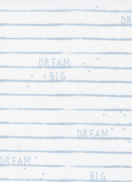 D Is For Dream Dream Big Stripe By Paper + Cloth For Moda White / Blue