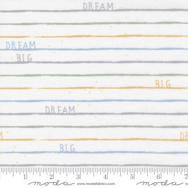 D Is For Dream Dream Big Stripe By Paper + Cloth For Moda White / Multi