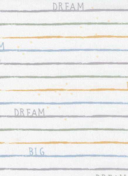 D Is For Dream Dream Big Stripe By Paper + Cloth For Moda White / Multi