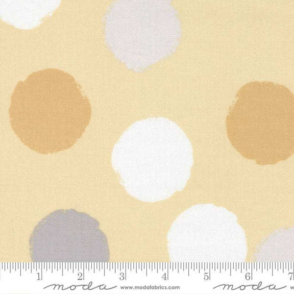 D Is For Dream Large Polka Dots By Paper + Cloth For Moda Yellow