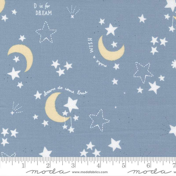D Is For Dream Stardust By Paper + Cloth For Moda Dark Blue